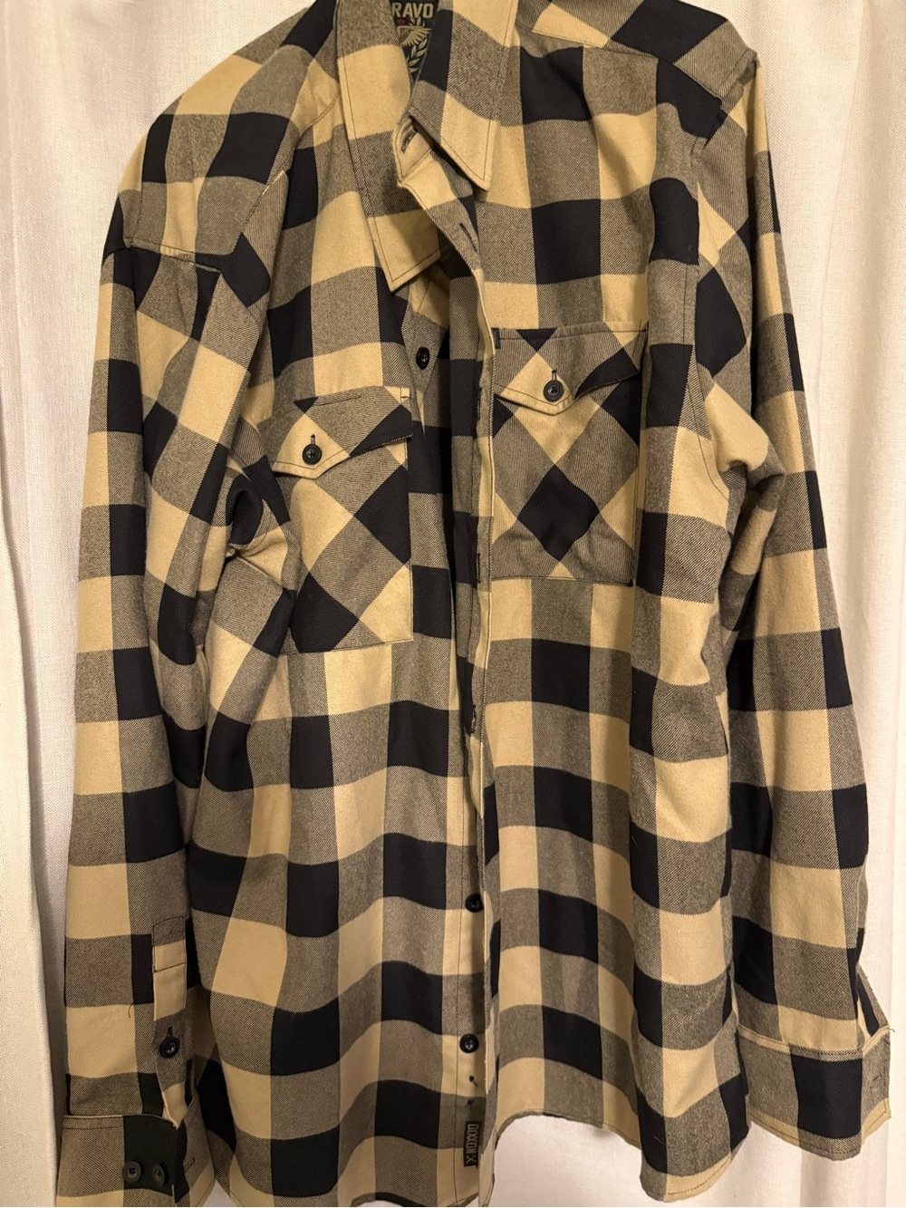 DIXXON Black and Tan Plaid Button-Down Shirt